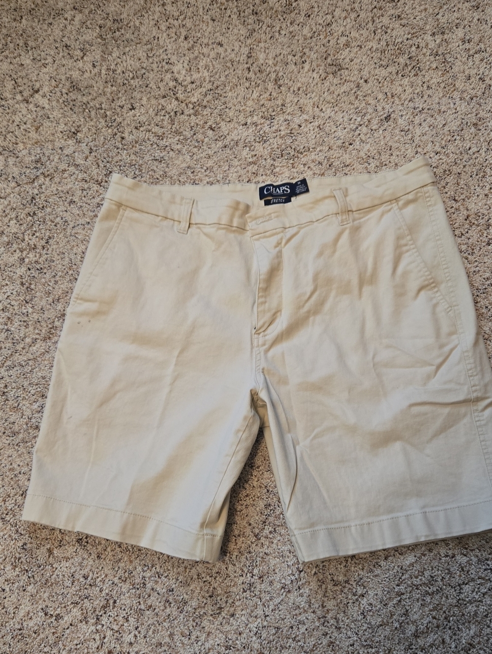 Men's Chaps Casual Cargo Shorts Size 36 Light Beige